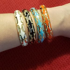4 multicolored clamshell bracelets from L&T